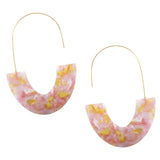 Maxbell Women Bohemian Statement Drop Dangle Earring Acrylic Resin Earring Pink