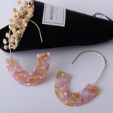 Maxbell Women Bohemian Statement Drop Dangle Earring Acrylic Resin Earring Pink
