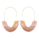 Maxbell Women Bohemian Statement Drop Dangle Earring Acrylic Resin Earring Pink