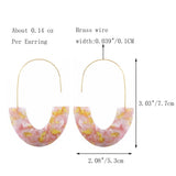 Maxbell Women Bohemian Statement Drop Dangle Earring Acrylic Resin Earring Pink