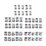 Maxbell Stainless Steel Zirconia Screw Tunnels Ear Stretcher Plugs Piercing 4mm