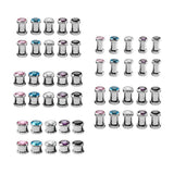 Maxbell Stainless Steel Zirconia Screw Tunnels Ear Stretcher Plugs Piercing 4mm