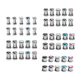 Maxbell Stainless Steel Zirconia Screw Tunnels Ear Stretcher Plugs Piercing 4mm