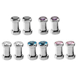 Maxbell Stainless Steel Zirconia Screw Tunnels Ear Stretcher Plugs Piercing 4mm