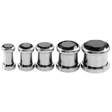 Maxbell Stainless Steel Zirconia Screw Tunnels Ear Stretcher Plugs Piercing 4mm