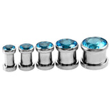 Maxbell Stainless Steel Zirconia Screw Tunnels Ear Stretcher Plugs Piercing 4mm