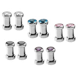Maxbell Stainless Steel Zirconia Screw Tunnels Ear Stretcher Plugs Piercing 4mm
