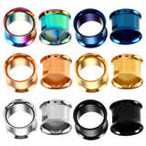 Maxbell 6 Pairs Stainless Steel Ear Gauges Stretching Tunnel Plugs Piercing 8mm