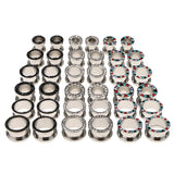 Maxbell 6pcs Rhinestone Stainless Steel Screw Ear Gauges Plugs Tunnels Expander 6mm