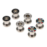 Maxbell 6pcs Rhinestone Stainless Steel Screw Ear Gauges Plugs Tunnels Expander 6mm