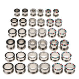 Maxbell 6pcs Rhinestone Stainless Steel Screw Ear Gauges Plugs Tunnels Expander 6mm