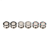Maxbell 6pcs Rhinestone Stainless Steel Screw Ear Gauges Plugs Tunnels Expander 12mm