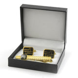 Maxbell Luxury Cufflink Storage Box Mens Wedding Gift Cufflinks Tie Clips Set Box