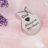 Maxbell Stainless Steel Urn Necklace Pendant Cremation Ashes Keepsake Dad