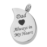Maxbell Stainless Steel Urn Necklace Pendant Cremation Ashes Keepsake Dad