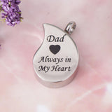 Maxbell Stainless Steel Urn Necklace Pendant Cremation Ashes Keepsake Dad