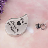 Maxbell Stainless Steel Urn Necklace Pendant Cremation Ashes Keepsake Dad