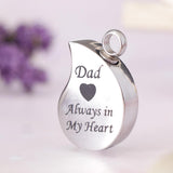 Maxbell Stainless Steel Urn Necklace Pendant Cremation Ashes Keepsake Dad