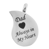 Maxbell Stainless Steel Urn Necklace Pendant Cremation Ashes Keepsake Dad