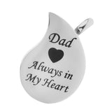 Maxbell Stainless Steel Urn Necklace Pendant Cremation Ashes Keepsake Dad