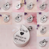 Maxbell Stainless Steel Urn Necklace Pendant Cremation Ashes Keepsake Dad