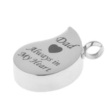 Maxbell Stainless Steel Urn Necklace Pendant Cremation Ashes Keepsake Dad