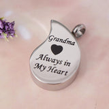 Maxbell Stainless Steel Urn Necklace Pendant Cremation Ashes Keepsake Grandma