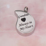 Maxbell Stainless Steel Urn Necklace Pendant Cremation Ashes Keepsake Grandma