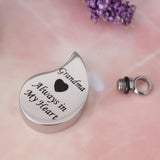 Maxbell Stainless Steel Urn Necklace Pendant Cremation Ashes Keepsake Grandma