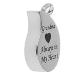 Maxbell Stainless Steel Urn Necklace Pendant Cremation Ashes Keepsake Grandma