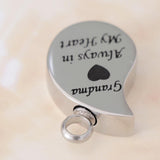Maxbell Stainless Steel Urn Necklace Pendant Cremation Ashes Keepsake Grandma