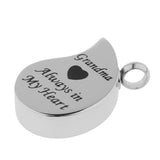 Maxbell Stainless Steel Urn Necklace Pendant Cremation Ashes Keepsake Grandma