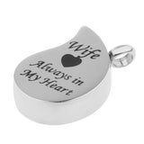 Maxbell Stainless Steel Urn Necklace Pendant Cremation Ashes Keepsake Wife