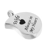 Maxbell Stainless Steel Urn Necklace Pendant Cremation Ashes Keepsake Wife