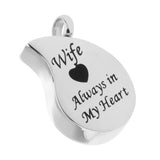 Maxbell Stainless Steel Urn Necklace Pendant Cremation Ashes Keepsake Wife