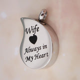 Maxbell Stainless Steel Urn Necklace Pendant Cremation Ashes Keepsake Wife