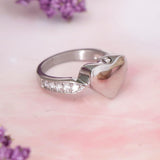 Maxbell Love Heart Memorial Ring Ash Holder Charm Cremation Jewelry Finger Ring 7