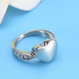 Maxbell Love Heart Memorial Ring Ash Holder Charm Cremation Jewelry Finger Ring 7