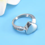 Maxbell Love Heart Memorial Ring Ash Holder Charm Cremation Jewelry Finger Ring 7