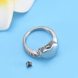 Maxbell Love Heart Memorial Ring Ash Holder Charm Cremation Jewelry Finger Ring 7