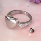 Maxbell Love Heart Memorial Ring Ash Holder Charm Cremation Jewelry Finger Ring 7