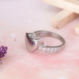 Maxbell Love Heart Memorial Ring Ash Holder Charm Cremation Jewelry Finger Ring 7