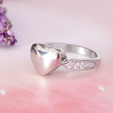 Maxbell Love Heart Memorial Ring Ash Holder Charm Cremation Jewelry Finger Ring 10