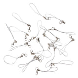 Maxbell 20pcs DIY Mobile Cellphone Keychain Lanyard Charms DIY Rope Silver