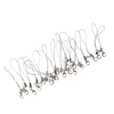 Maxbell 20pcs DIY Mobile Cellphone Keychain Lanyard Charms DIY Rope Silver