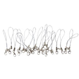 Maxbell 20pcs DIY Mobile Cellphone Keychain Lanyard Charms DIY Rope Silver