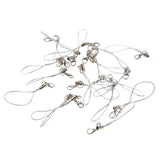 Maxbell 20pcs DIY Mobile Cellphone Keychain Lanyard Charms DIY Rope Silver