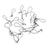 Maxbell 20pcs DIY Mobile Cellphone Keychain Lanyard Charms DIY Rope Black