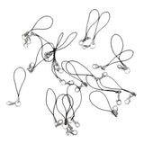Maxbell 20pcs DIY Mobile Cellphone Keychain Lanyard Charms DIY Rope Black