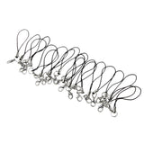 Maxbell 20pcs DIY Mobile Cellphone Keychain Lanyard Charms DIY Rope Black